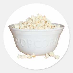 Bowl of Popcorn Runder Aufkleber