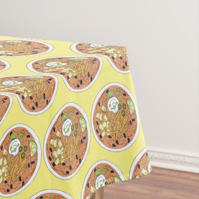 Bowl of Tortilla Soup Tex Mex Food Chips Avocado Tischdecke (Beispiel)