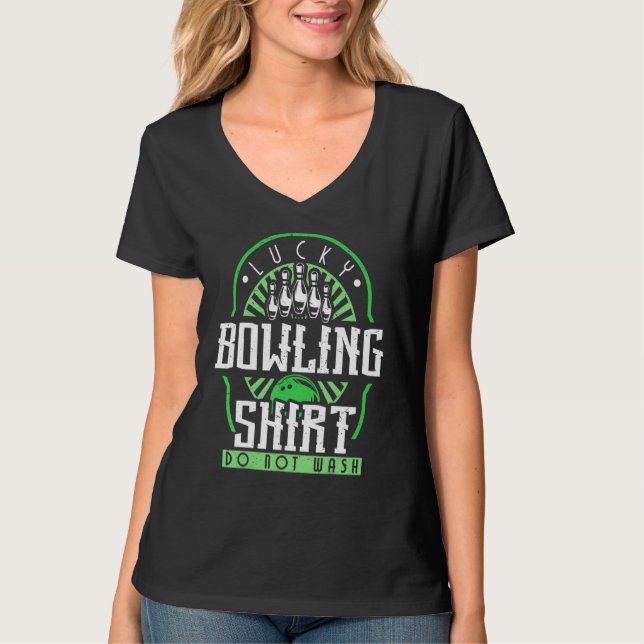 Bowl Player Lucky Bowling Bowler Erholungsraum T-Shirt (Vorderseite)
