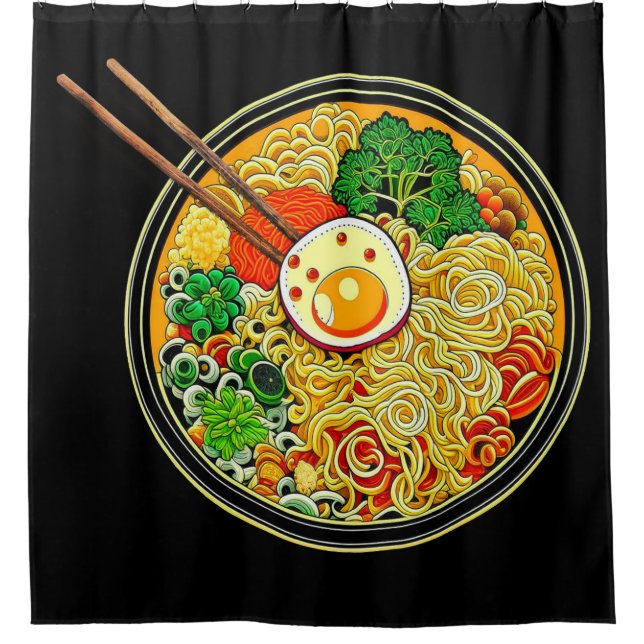 Bowl von Ramen Noodles Duschvorhang (Vorderseite)