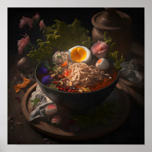 Bowl von Ramen Noodles Still Life Art Poster