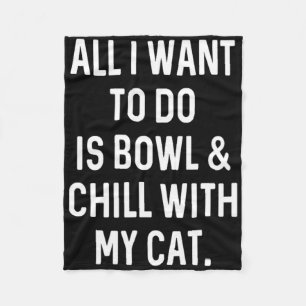 Bowler Bowl and Chill with Cat Mens Damen B Fleecedecke