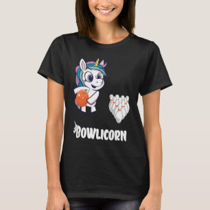 Bowler Bowling Unicorn Strike Bowling Button Bowli T-Shirt
