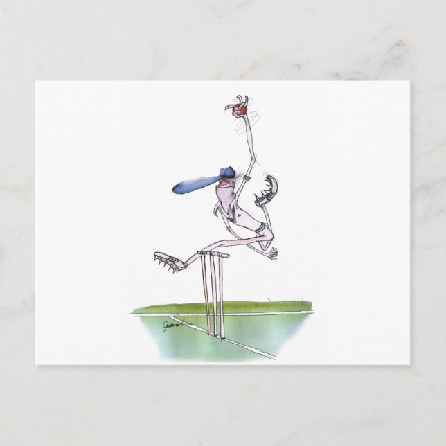 Bowler - Cricket, tony fernandes Postkarte (Vorderseite)