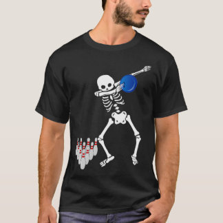Bowler Dabbing Skeleton Bowling Ball Themed Gesche T-Shirt