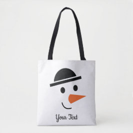Bowler-getippte Snowman Face Design Tote Bag