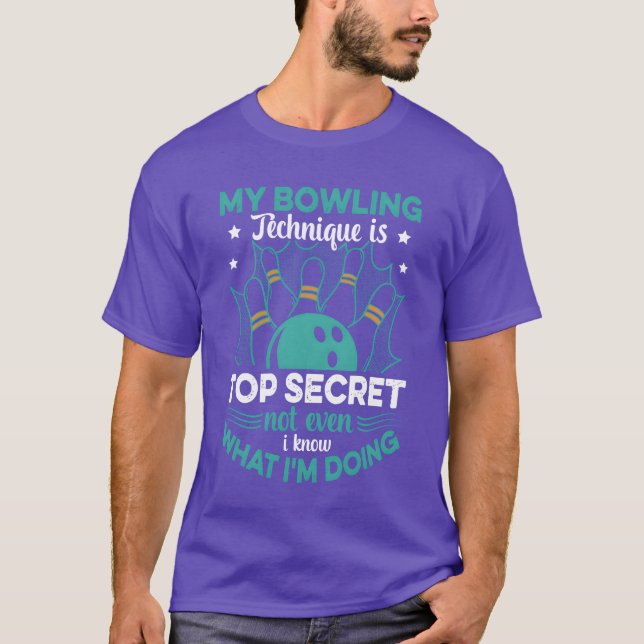 Bowler My Bowlingechnique Isop Secret Funny Bo vin T-Shirt (Vorderseite)