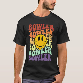 Bowler Retrolächeln Gesicht Vintagen Bowling-Manns T-Shirt