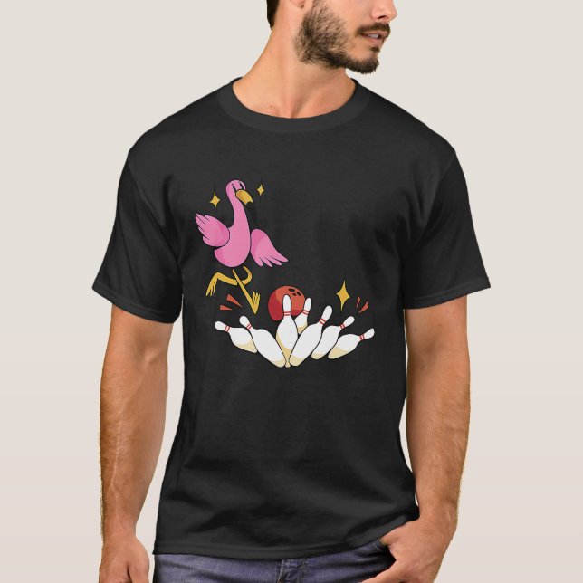 Bowler Strike Bowling Team Bowling Buttone Flaming T-Shirt (Vorderseite)