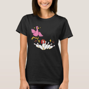 Bowler Strike Bowling Team Bowling Buttone Flaming T-Shirt