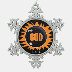 Bowlers 800er-Serie, Bowling Ball Graphics, Schneeflocken Zinn-Ornament