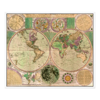 BOWLES New & Accurate Map of the World by Dialing Fotodruck