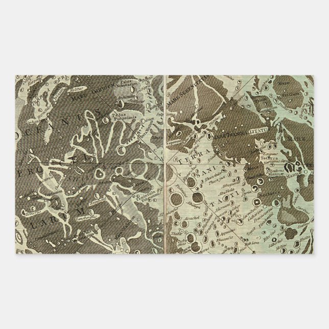 Bowles' Selenographie oder eine Karte des Mondes - Rechteckiger Aufkleber (Vorderseite)