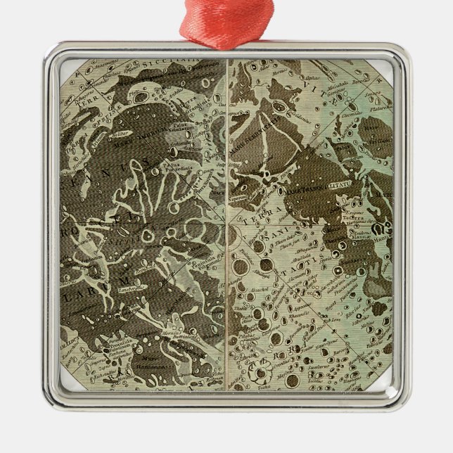 Bowles' Selenographie oder eine Karte des Mondes - Silbernes Ornament (Vorne)