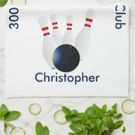 Bowling 300 Club Personalisiert Geschirrtuch
