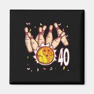 Bowling 40. Geburtstag Bowling Thema 40 Jahre alt Magnet
