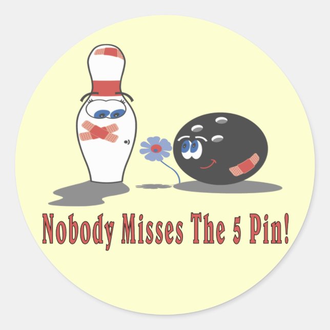 BOWLING 5 BUTTON RUNDER AUFKLEBER (Vorderseite)