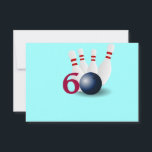 Bowling, 60th Birthday Einladung. Einladung<br><div class="desc">You can personalize all the text on this 60th bowling themed birthday party einladung. You can change the text and number on the front and use this for a 40th, 50th, 70th or other birthday. The Design of Bowling Ball with pins and the ball made to look like zero in...</div>