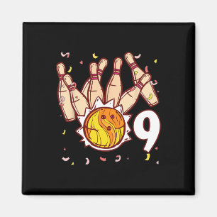 Bowling 9. Geburtstag Bowling Thema 9 Jahre Alt Lu Magnet