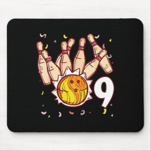 Bowling 9. Geburtstag Bowling Thema 9 Jahre alt Lu Mousepad
