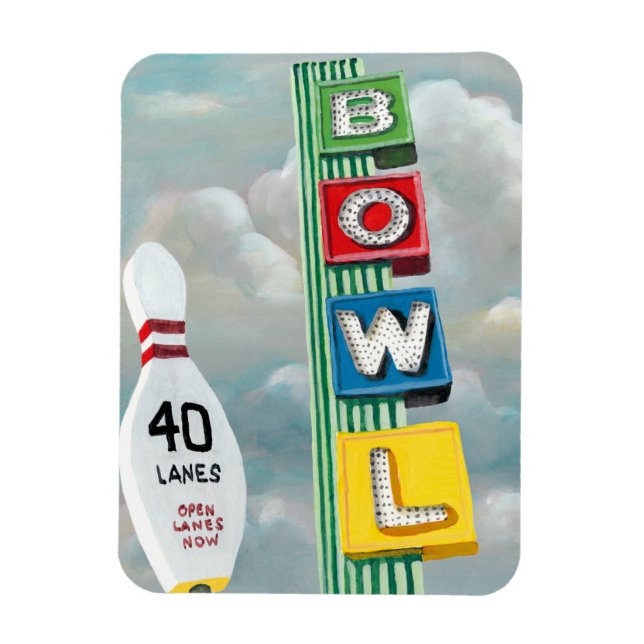 Bowling Alley Artwork Magnet (Vertikal)
