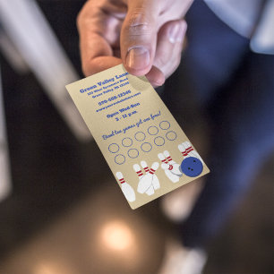 Bowling Alley Loyalty Punch Card Visitenkarte