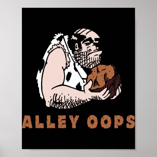 Bowling Alley Oops Caveman T Shirt  Poster (Vorne)