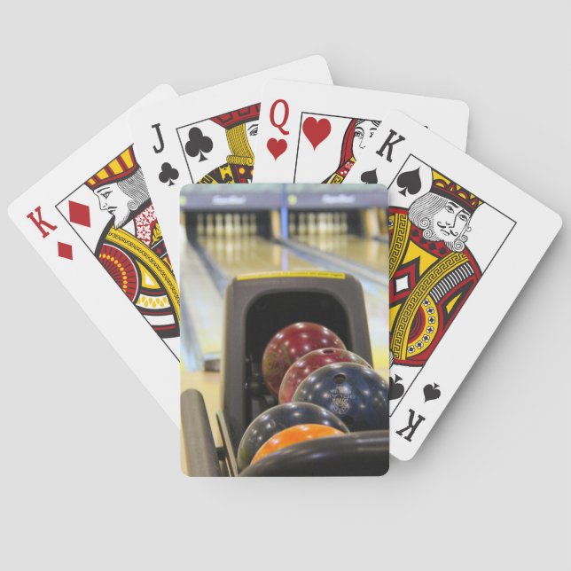 Bowling Alley und Bowlingkugeln Spielkarten (Rückseite)