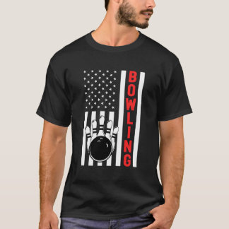 Bowling American Flag Patriotic Bowler Bowling Bal T-Shirt