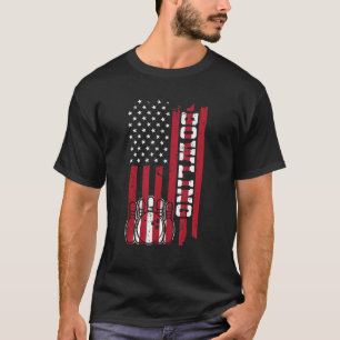 Bowling Amerika-Flaggenkegel skitzen Bowling T-Shirt