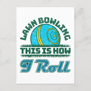 Bowling auf dem Rasen - so kann ich Postkarte