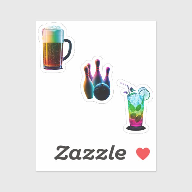 Bowling-Aufkleber Aufkleber (Blatt)