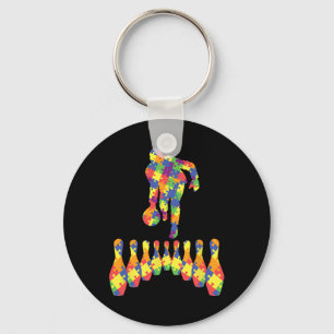 Bowling-Autismus-Bewusstseins-T-Shirt für Autismus Schlüsselanhänger