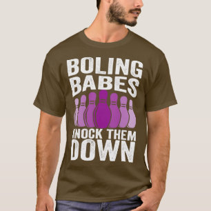 Bowling Babes klopfen sie runter Vintagen Funny T-Shirt