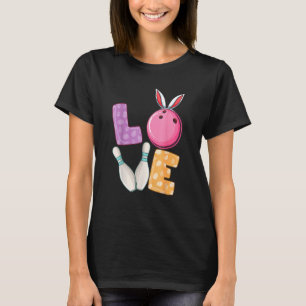 Bowling Ball Amp Buttone Bunny Ears Eizelle Jagd E T-Shirt