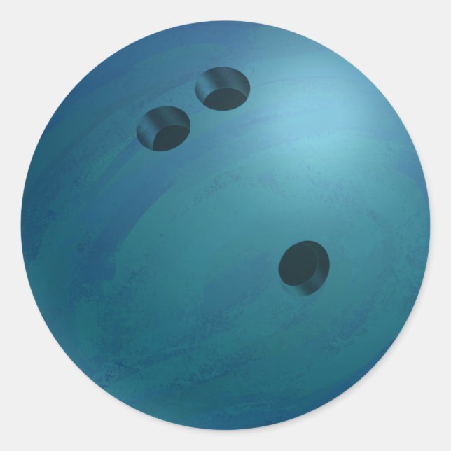 Bowling Ball Blue Runder Aufkleber (Vorderseite)