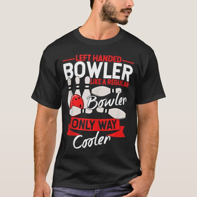 Bowling Ball Button Bowler Strike Bowling Fanatic  T-Shirt (Vorderseite)