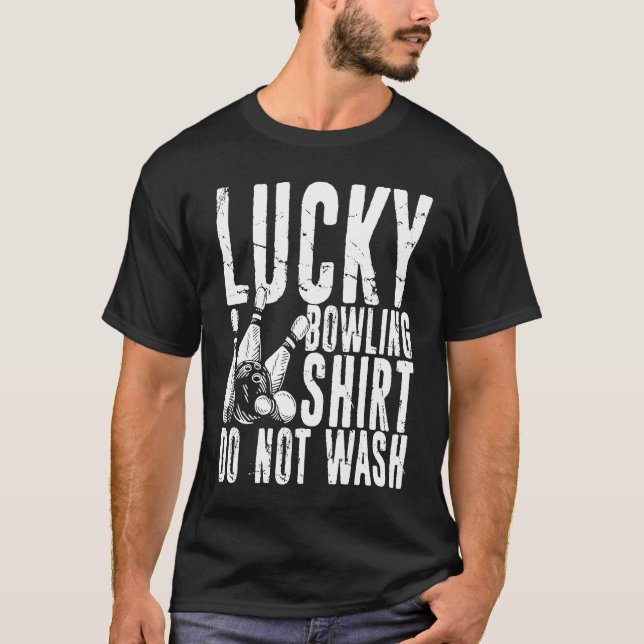 Bowling Ball Button Bowler Strike Bowling Fanatic  T-Shirt (Vorderseite)