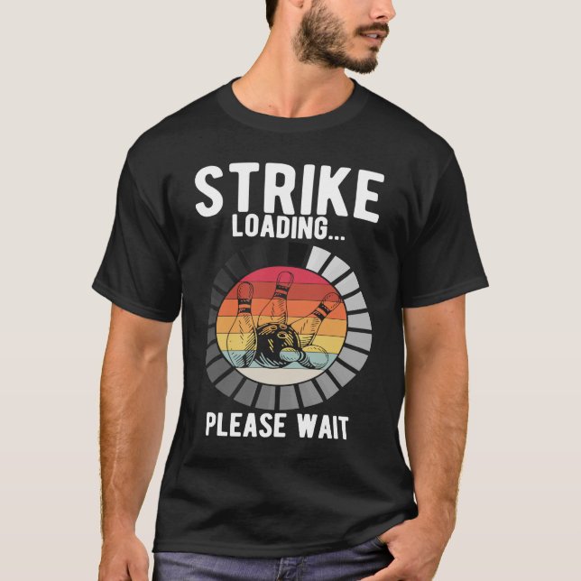 Bowling Ball Button Bowler Strike Bowling Fanatic  T-Shirt (Vorderseite)