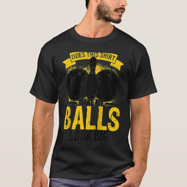 Bowling Ball Button Bowler Strike Bowling Team Bow T-Shirt (Vorderseite)