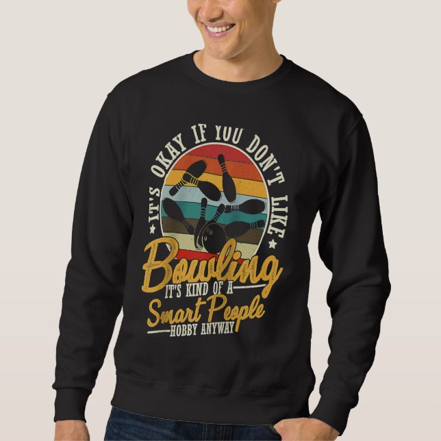 Bowling Ball Button Bowler Strike Team Bowling All Sweatshirt (Vorderseite)