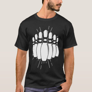 Bowling Ball Button Bowler Strike Team Bowling All T-Shirt