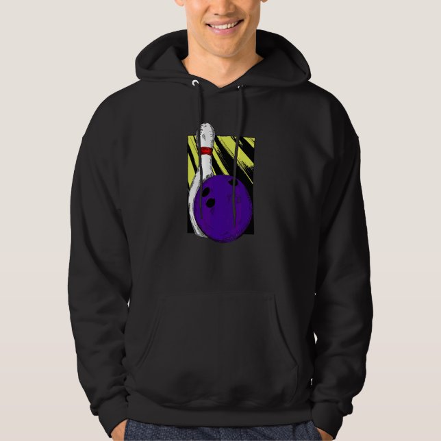 Bowling Ball Button Buttone Strike Spare Split 710 Hoodie (Vorderseite)