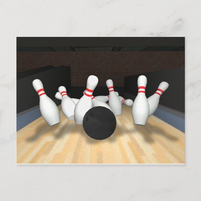 Bowling Ball & Buttone: 3D-Modell: Postkarte (Vorderseite)