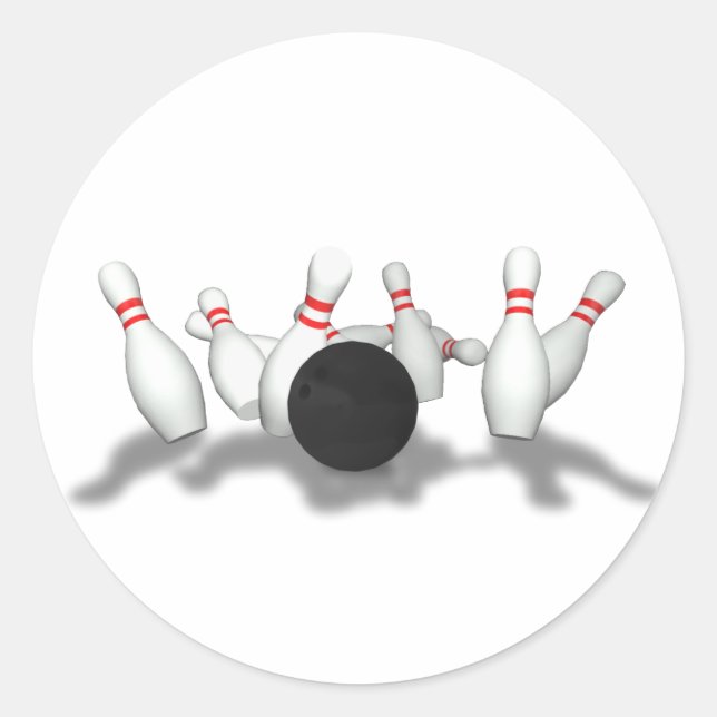 Bowling Ball & Buttone: 3D-Modell: Runder Aufkleber (Vorderseite)
