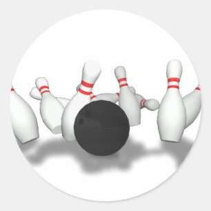 Bowling Ball & Buttone: 3D-Modell: Runder Aufkleber