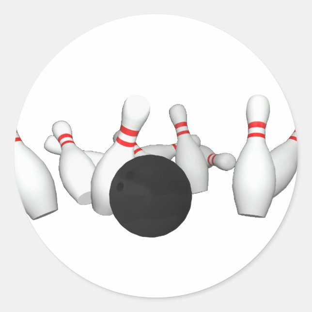 Bowling Ball & Buttone: 3D-Modell: Runder Aufkleber (Vorderseite)
