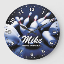 Bowling Ball Buttone Man Höhle personalizable Uhr
