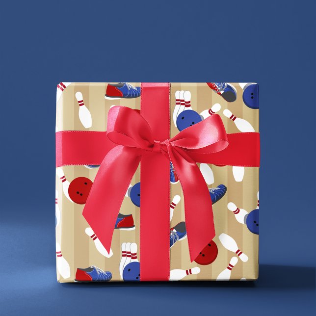 Bowling Ball, Buttone und Schuhe Gemustert Geschenkpapier (Von Creator hochgeladen)