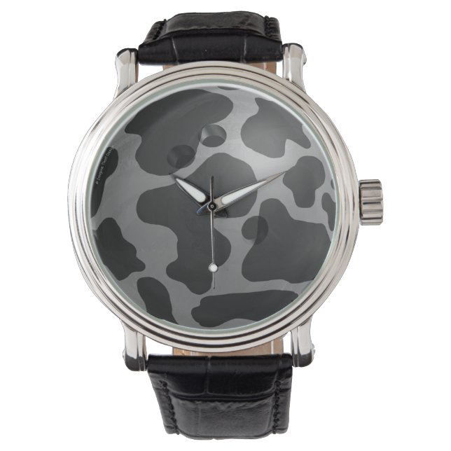 Bowling Ball Cow Gray Armbanduhr (Vorderseite)